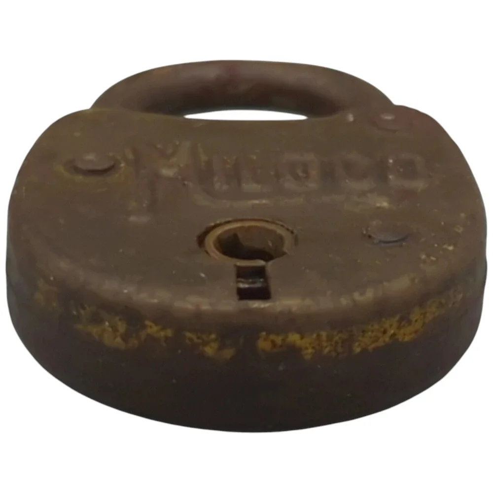Antique Miloco Brass Lever Padlock Small Lock Vintage No Key - Picture 3 of 6